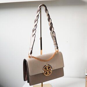 TORY BURCH MILLER BAG IN TAN AND CREAM
